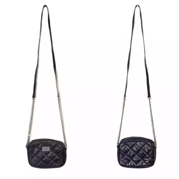 MICHAEL Michael Kors Jet Set Mini Crossbody Bag Leather Metallic Dark Silver - Picture 3 of 9